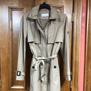 Beige Calvin Klein trench coat